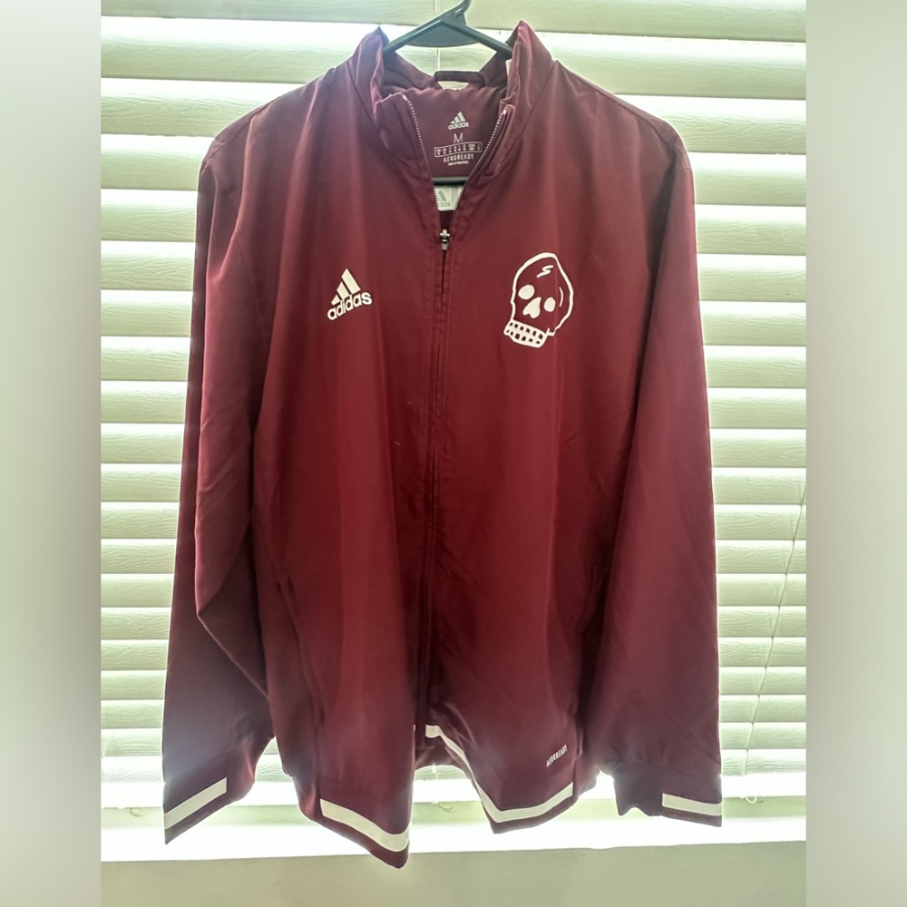 Red adidas windbreaker jacket men’s
